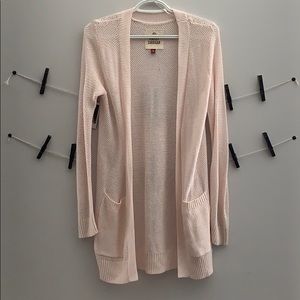SO light pink cardigan with pockets size medium